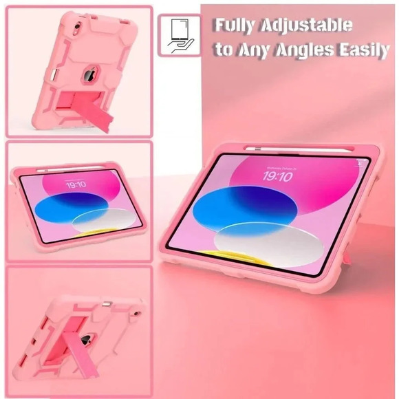 Shockproof Hybrid Case for iPad 10th Gen 10.9” 2022 Kickstand & Pencil Holder - Picture 5 of 9